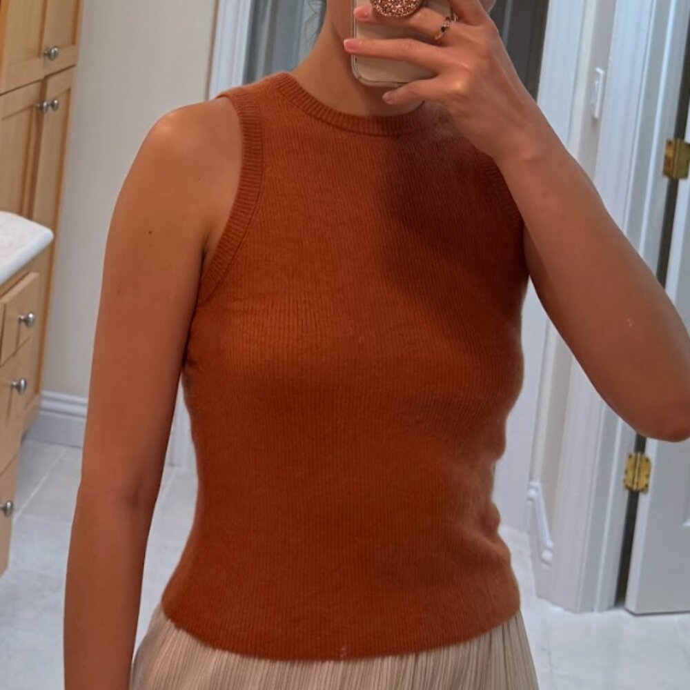 Vince Burnt Orange Cashmere Top